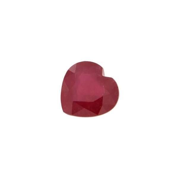 Corindone Rubino Naturale con Riempimento - Taglio Cuore
