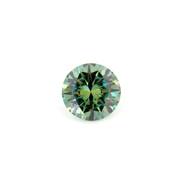 Moissanite Sintetica Verde - Taglio Tondo (Diamond Cut)